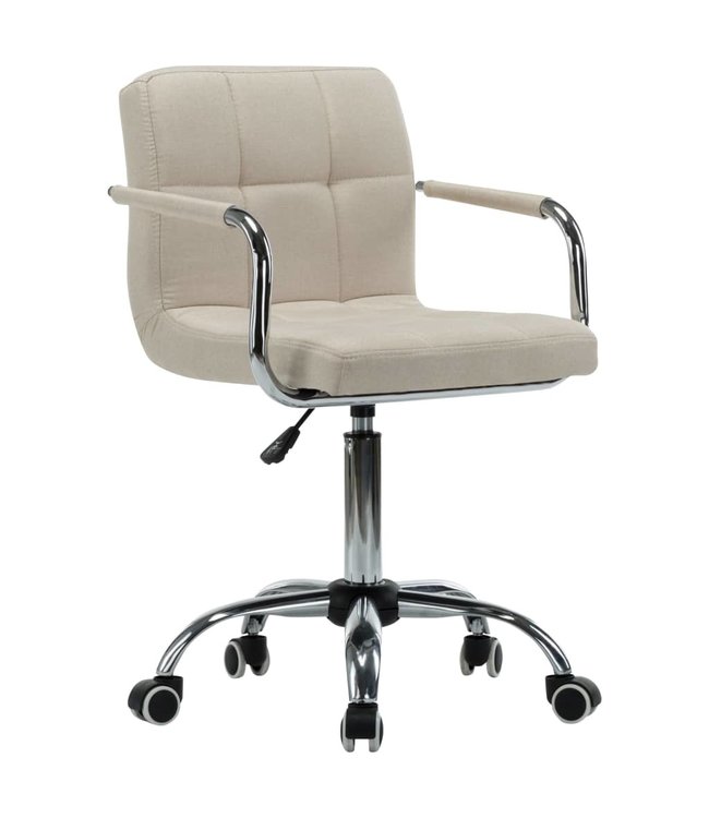 Eetkamerstoelen draaibaar 2 st stof crème