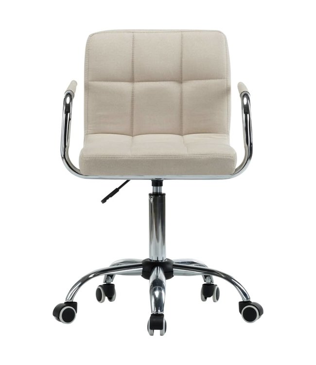 Eetkamerstoelen draaibaar 2 st stof crème