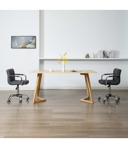 Eetkamerstoelen draaibaar 2 st stof donkergrijs