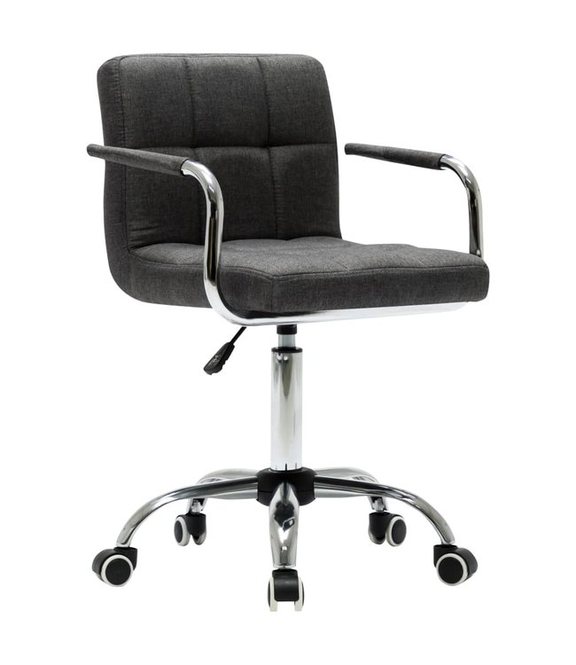 Eetkamerstoelen draaibaar 2 st stof donkergrijs