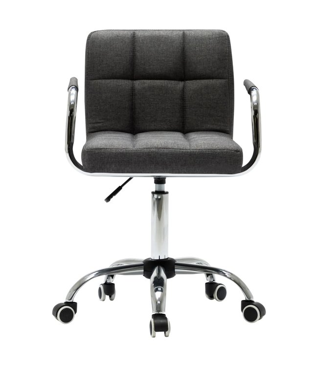 Eetkamerstoelen draaibaar 2 st stof donkergrijs