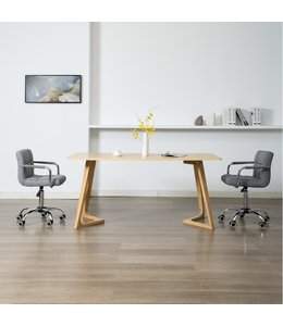 Eetkamerstoelen draaibaar 2 st stof lichtgrijs