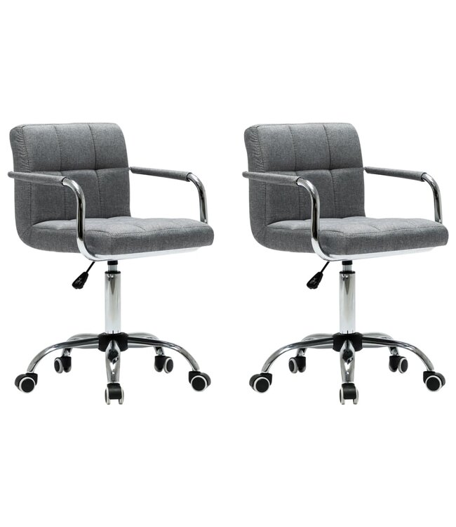 Eetkamerstoelen draaibaar 2 st stof lichtgrijs
