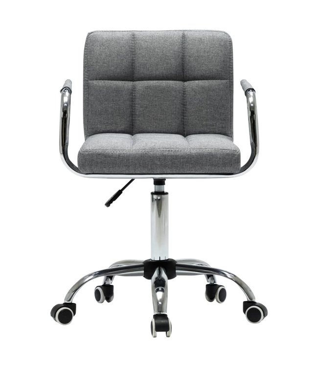 Eetkamerstoelen draaibaar 2 st stof lichtgrijs