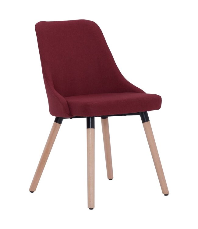 Eetkamerstoelen 2 st stof wijnrood