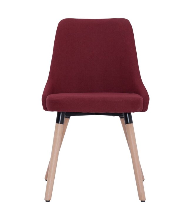 Eetkamerstoelen 2 st stof wijnrood