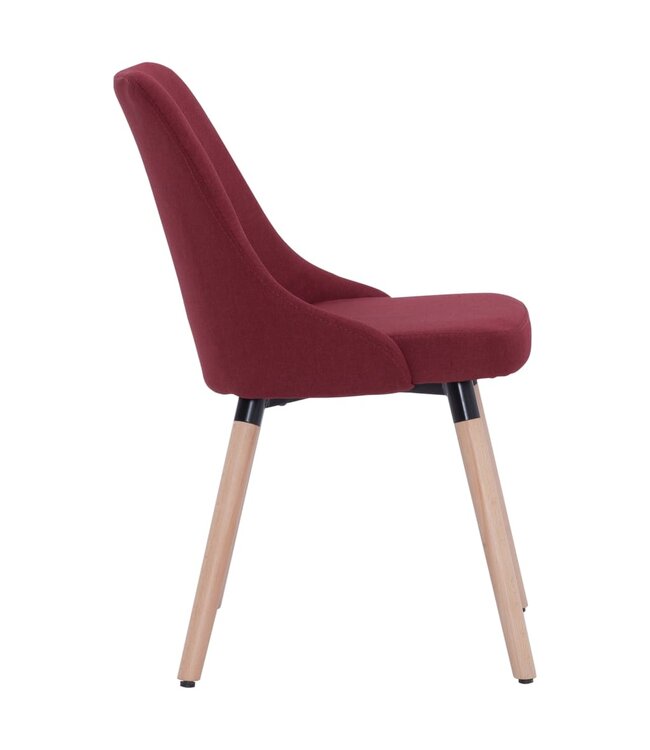 Eetkamerstoelen 2 st stof wijnrood