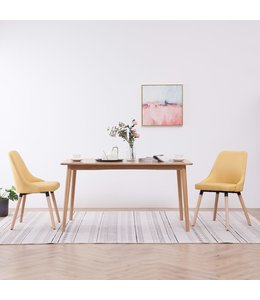 Eetkamerstoelen 2 st stof geel