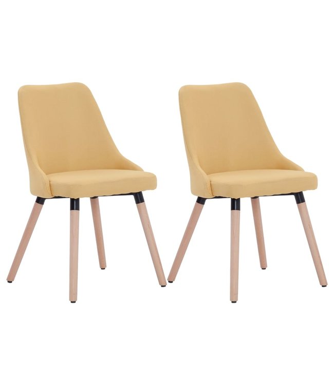 Eetkamerstoelen 2 st stof geel