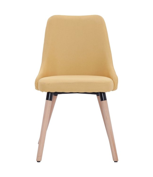 Eetkamerstoelen 2 st stof geel