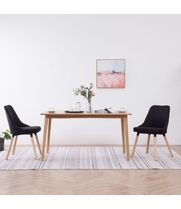 Eetkamerstoelen 2 st stof zwart