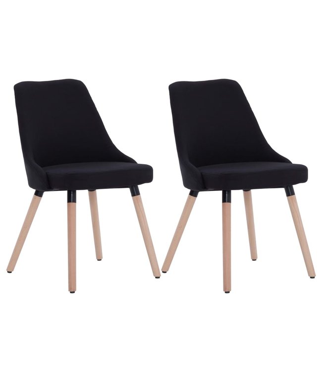 Eetkamerstoelen 2 st stof zwart