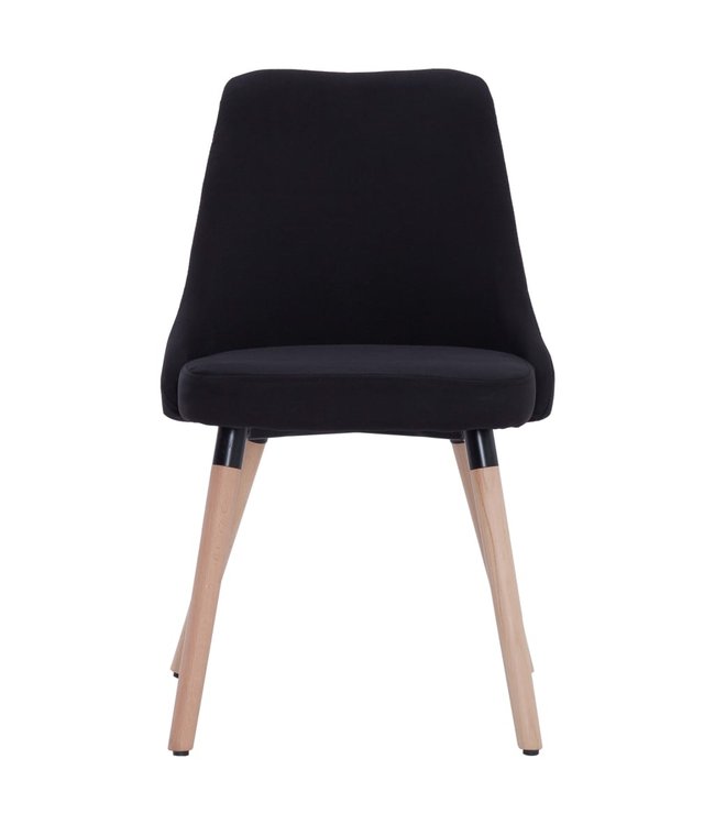 Eetkamerstoelen 2 st stof zwart