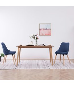Eetkamerstoelen 2 st stof blauw