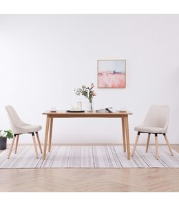 Eetkamerstoelen 2 st stof crème