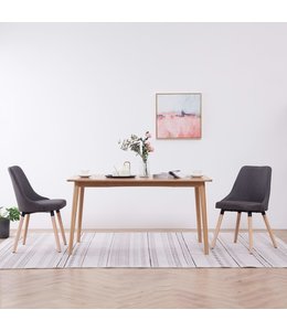 Eetkamerstoelen 2 st stof donkergrijs