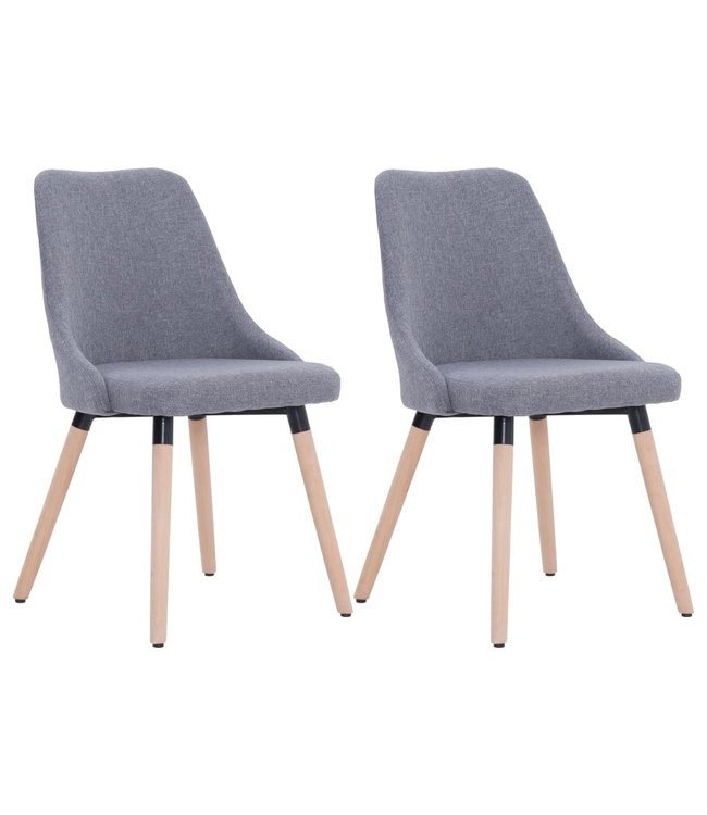 Eetkamerstoelen 2 st stof lichtgrijs