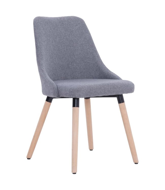 Eetkamerstoelen 2 st stof lichtgrijs