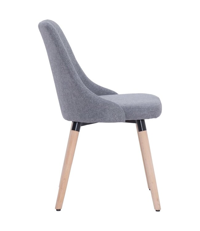Eetkamerstoelen 2 st stof lichtgrijs