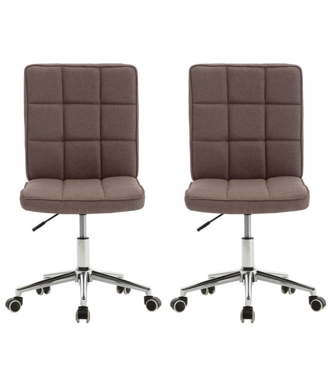 Eetkamerstoelen 2 st stof taupe