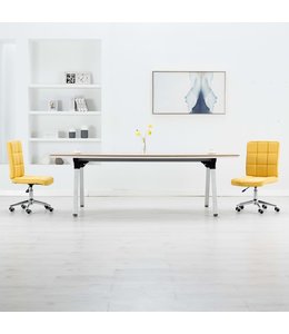 Eetkamerstoelen 2 st stof geel