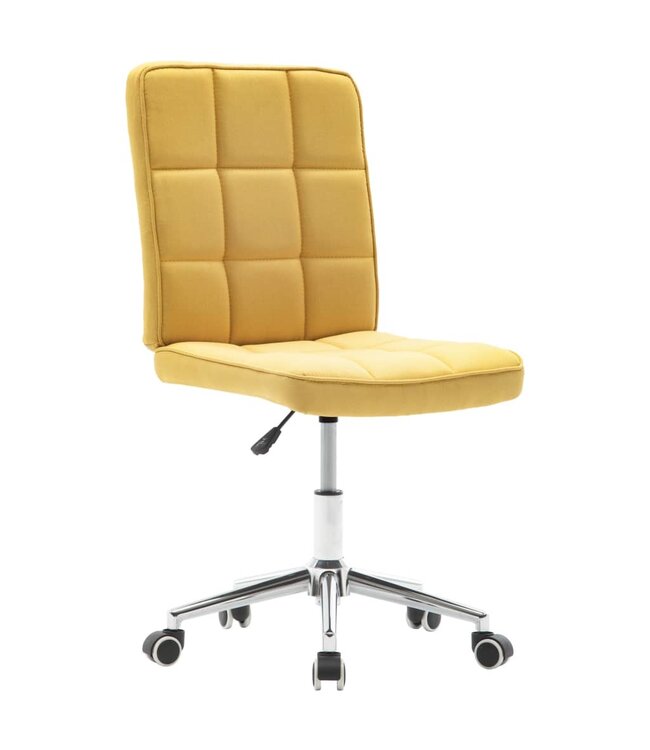 Eetkamerstoelen 2 st stof geel