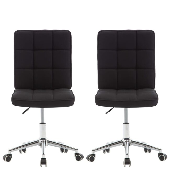 Eetkamerstoelen 2 st stof zwart