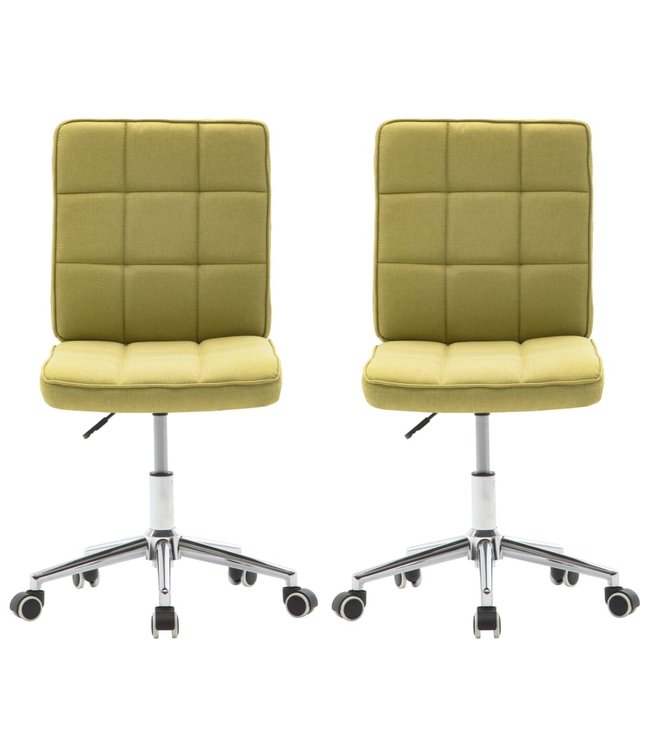 Eetkamerstoelen 2 st stof groen
