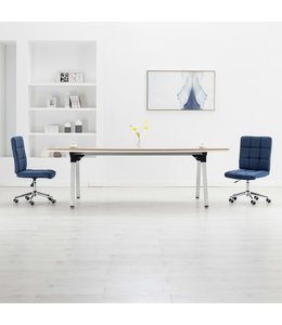 Eetkamerstoelen 2 st stof blauw