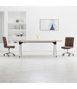 Eetkamerstoelen 2 st stof bruin