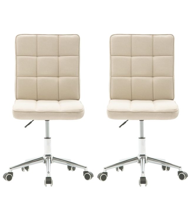 Eetkamerstoelen 2 st stof crème