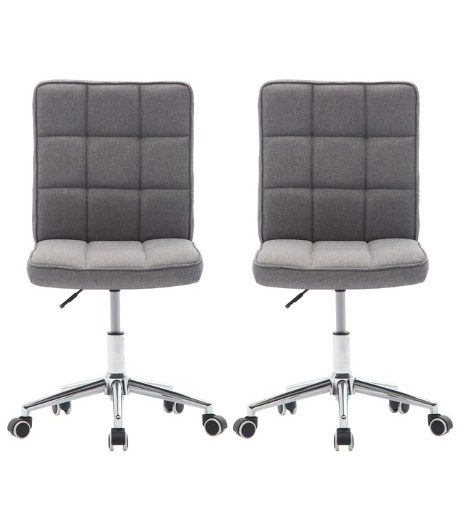 Eetkamerstoelen 2 st stof lichtgrijs