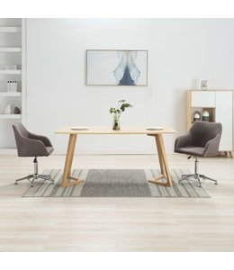 Eetkamerstoelen draaibaar 2 st stof taupe