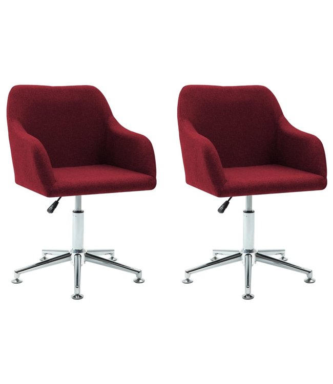 Eetkamerstoelen draaibaar 2 st stof wijnrood