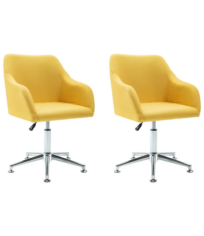 Eetkamerstoelen draaibaar 2 st stof geel