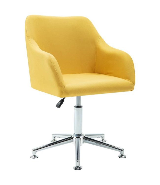 Eetkamerstoelen draaibaar 2 st stof geel