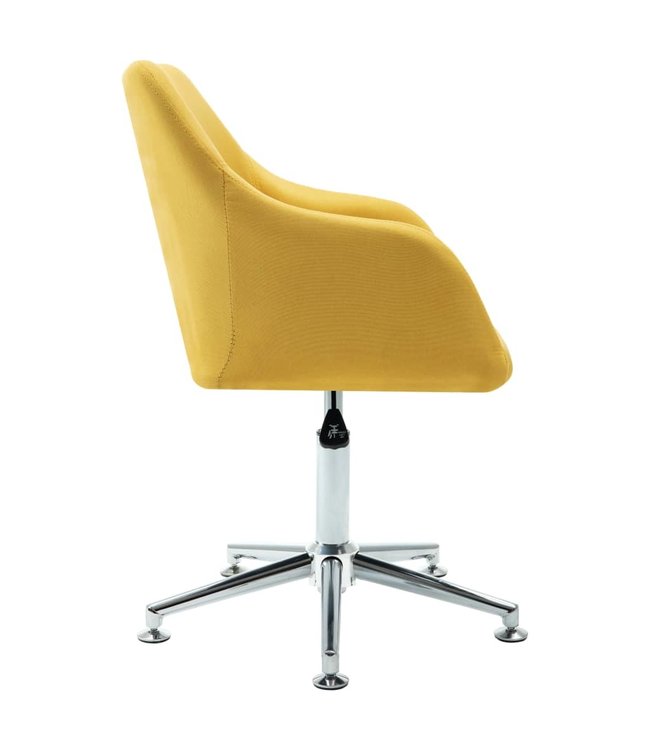 Eetkamerstoelen draaibaar 2 st stof geel