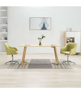 Eetkamerstoelen draaibaar 2 st stof groen