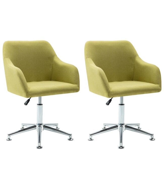 Eetkamerstoelen draaibaar 2 st stof groen