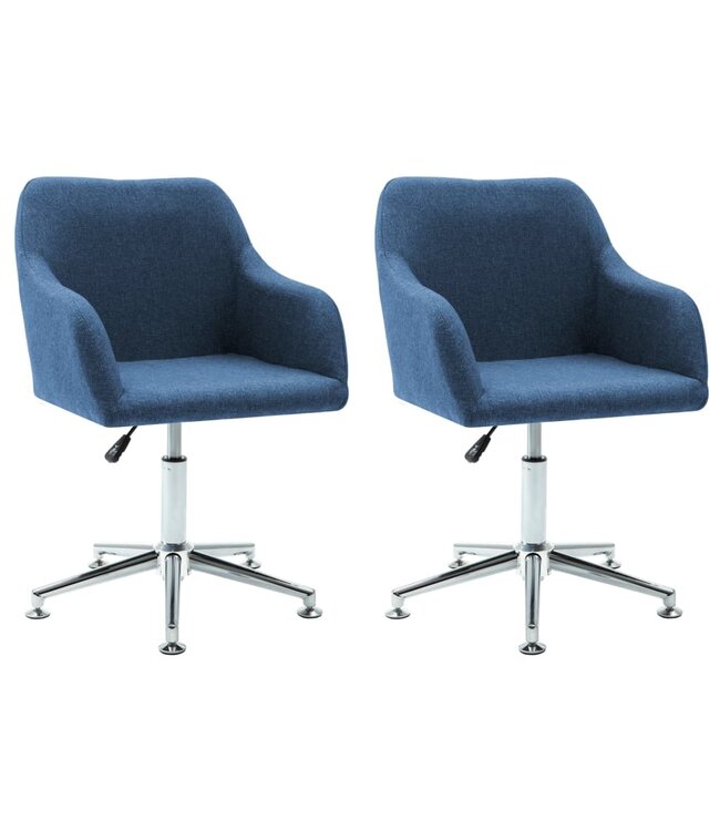 Eetkamerstoelen draaibaar 2 st stof blauw
