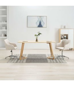 Eetkamerstoelen draaibaar 2 st stof crème