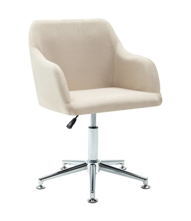 Eetkamerstoelen draaibaar 2 st stof crème