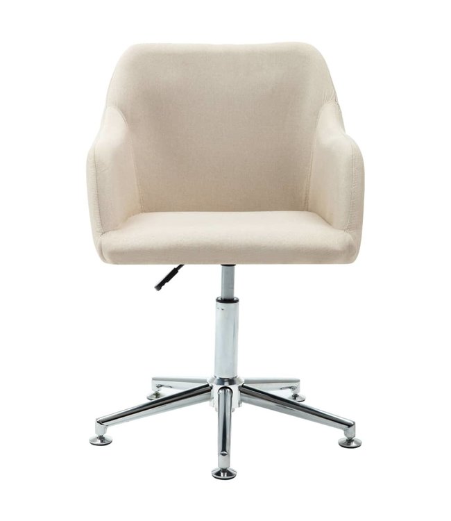 Eetkamerstoelen draaibaar 2 st stof crème