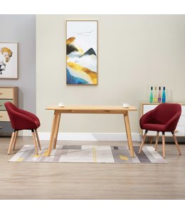 Eetkamerstoelen 2 st stof wijnrood