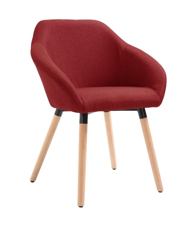 Eetkamerstoelen 2 st stof wijnrood