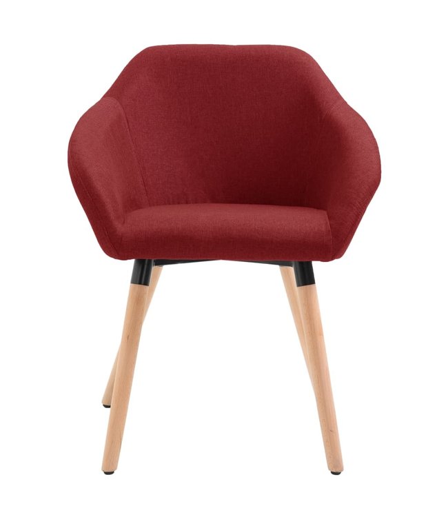Eetkamerstoelen 2 st stof wijnrood