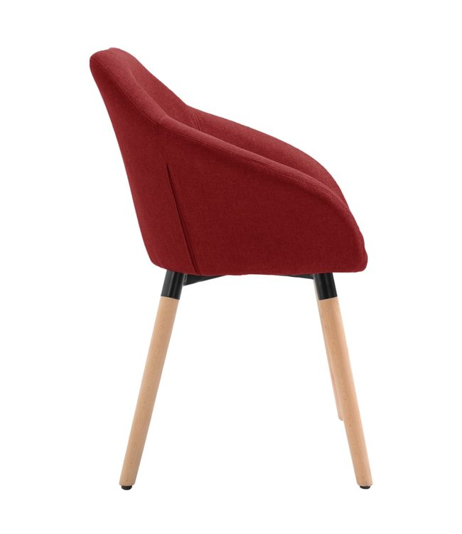 Eetkamerstoelen 2 st stof wijnrood