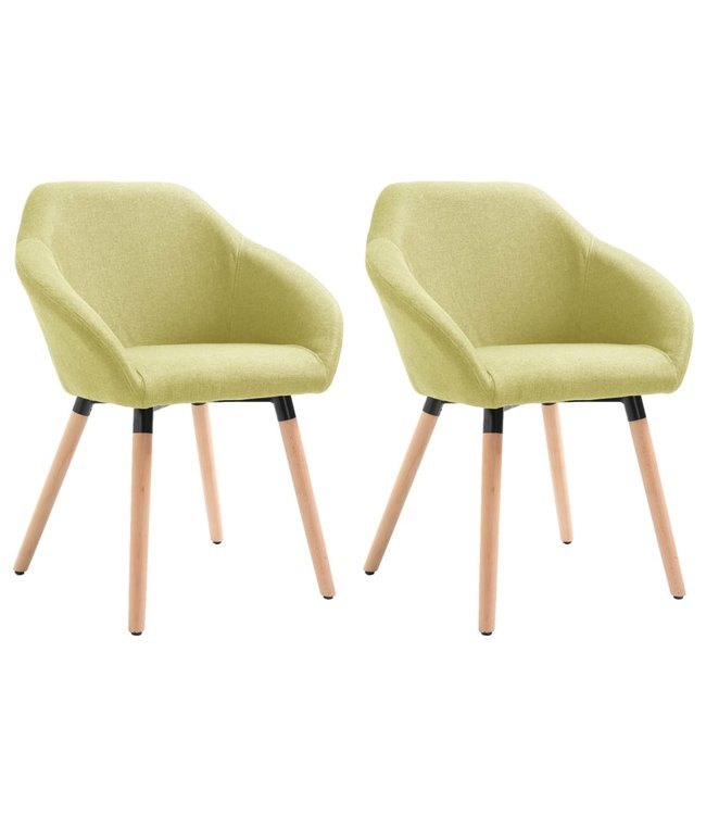 Eetkamerstoelen 2 st stof groen