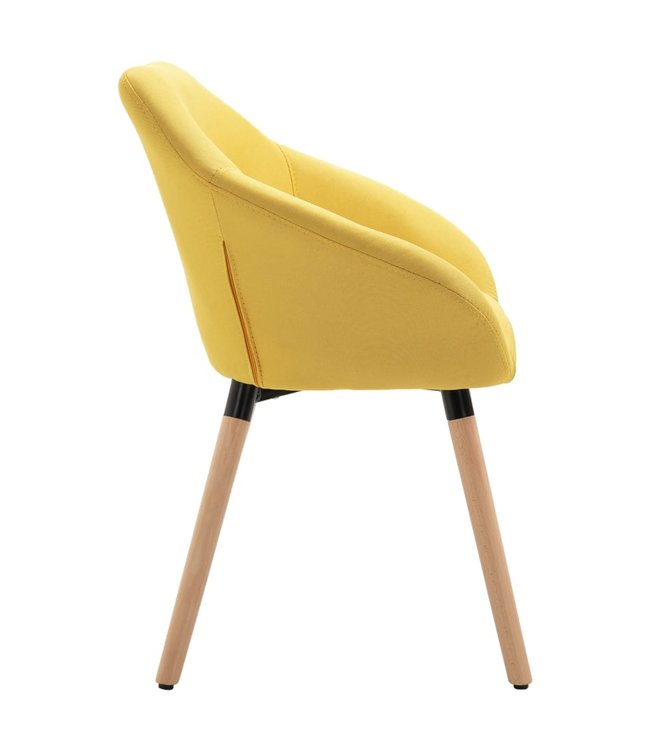 Eetkamerstoel stof geel