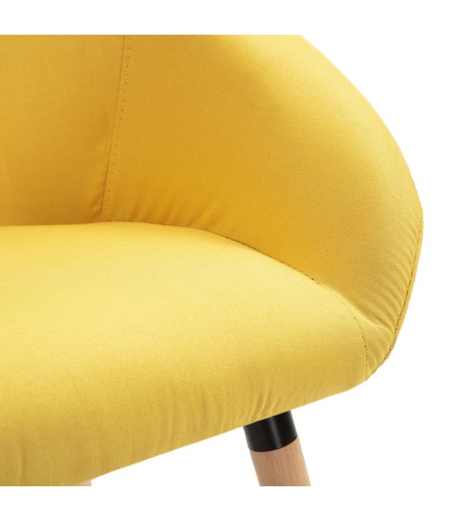 Eetkamerstoel stof geel